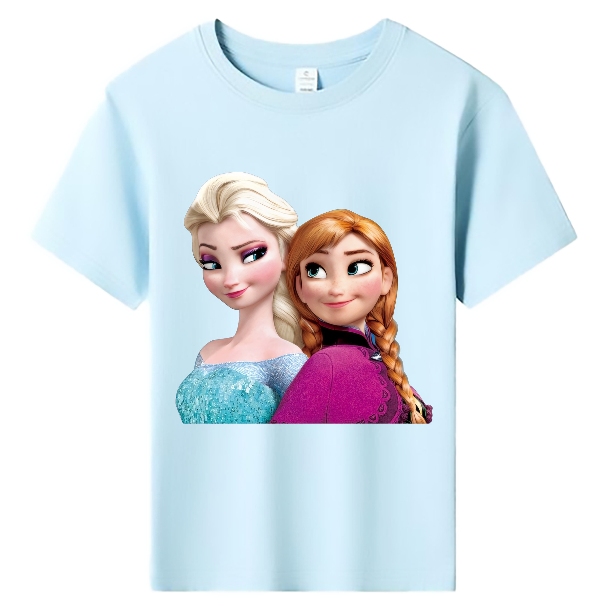 （画像用） アナと雪の女王 アンナ エルサ Frozen Anna Elsa 綿100％キッズTシャツ（フロントプリント）